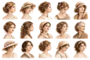 15 Portraits Femmes Vintage PNG – Silhouettes Anciennes, Clipart Généalogie et Scrapbooking