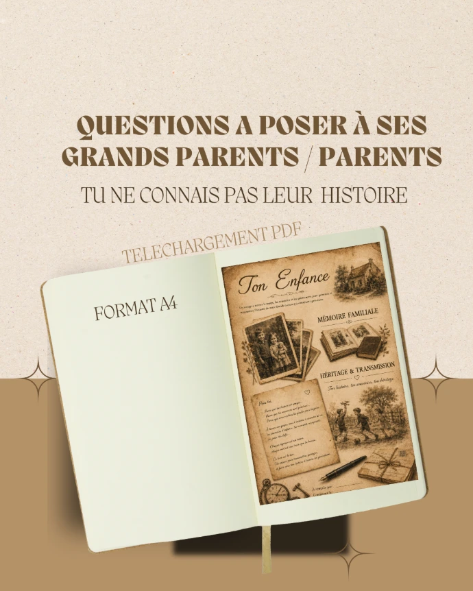 Questions Grand Parent / Parent Style Lettre Ancienne/ Homme